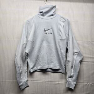 Nike Air Corduroy Fleece High Neck Pullover Womens‎ size Small Silver New NWT